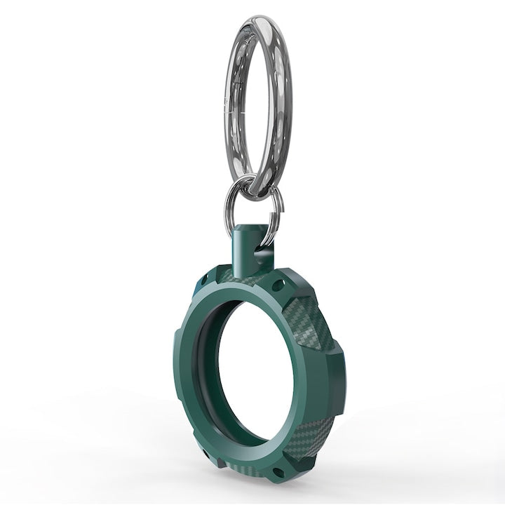Husa Techsuit pentru Apple AirTag cu Inel Metalic, Verde