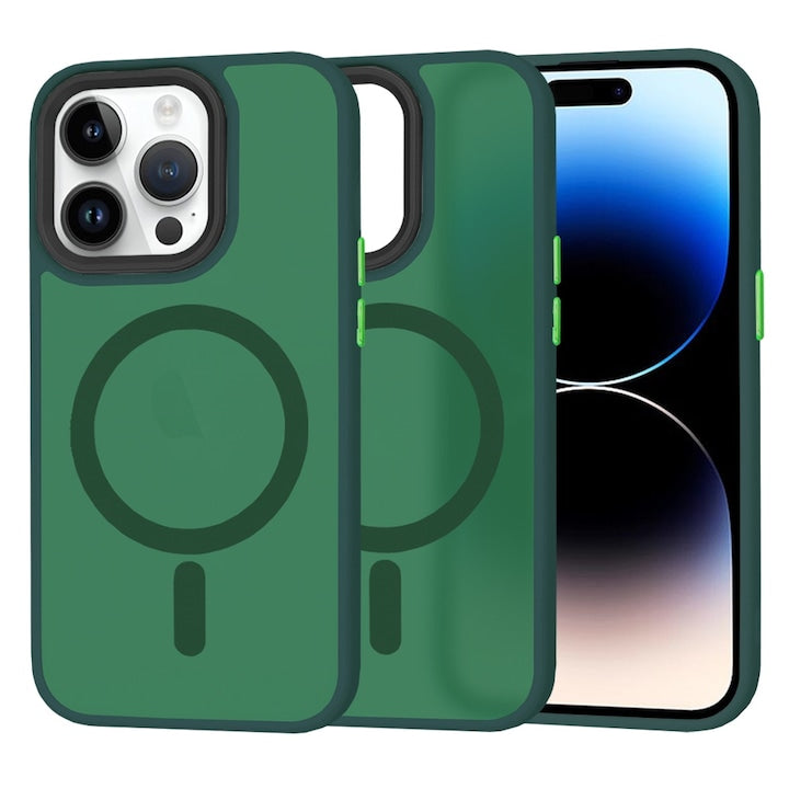 Husa MagSafe Techsuit HaloFrost Series pentru iPhone 14 Pro, Verde