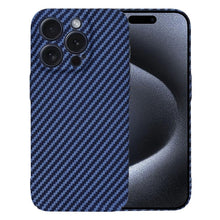 Husa protectie Carbon Fiber Shell pentru iPhone 15 Pro, Cyan