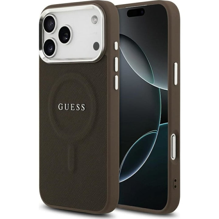 Husa Magsafe Guess pentru iPhone 17 Pro, Maro