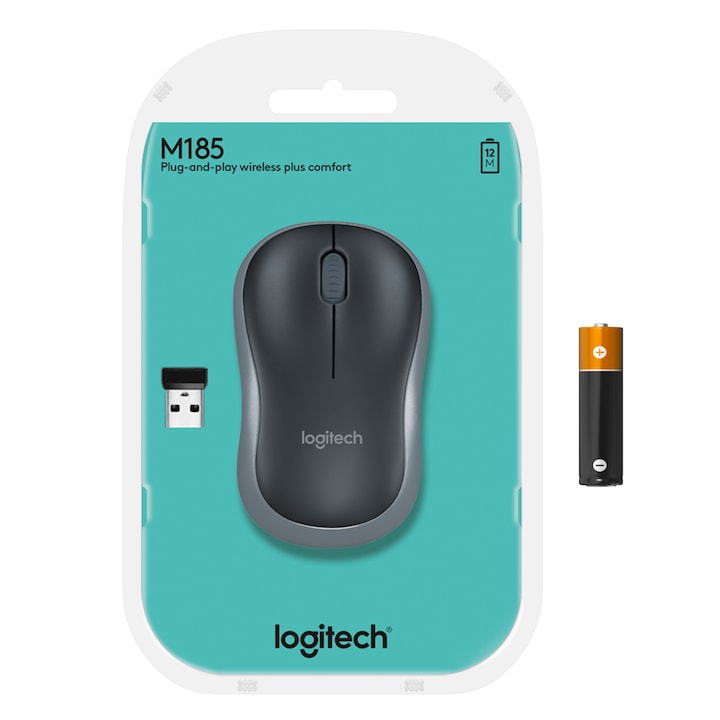 Mouse Logitech M185, USB, Swift Grey