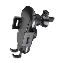 Suport pentru masina premium Techsuit cu incarcare wireless, 10 W pentru bord, parbriz, aerisire, Negru