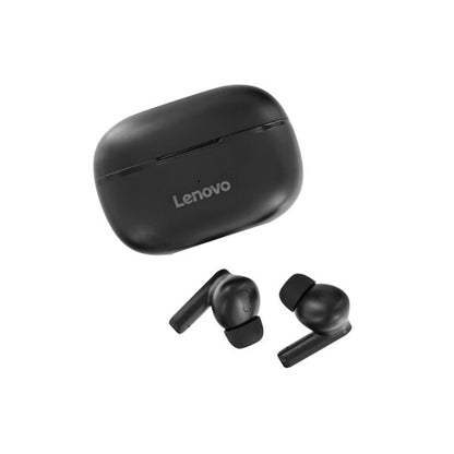 Casti wireless, Lenovo, HT05, Negru, TWS, In-Ear, Bluetooth 5.0, Reducere zgomot, Rezistenta la apa IPX5, 250 mAh