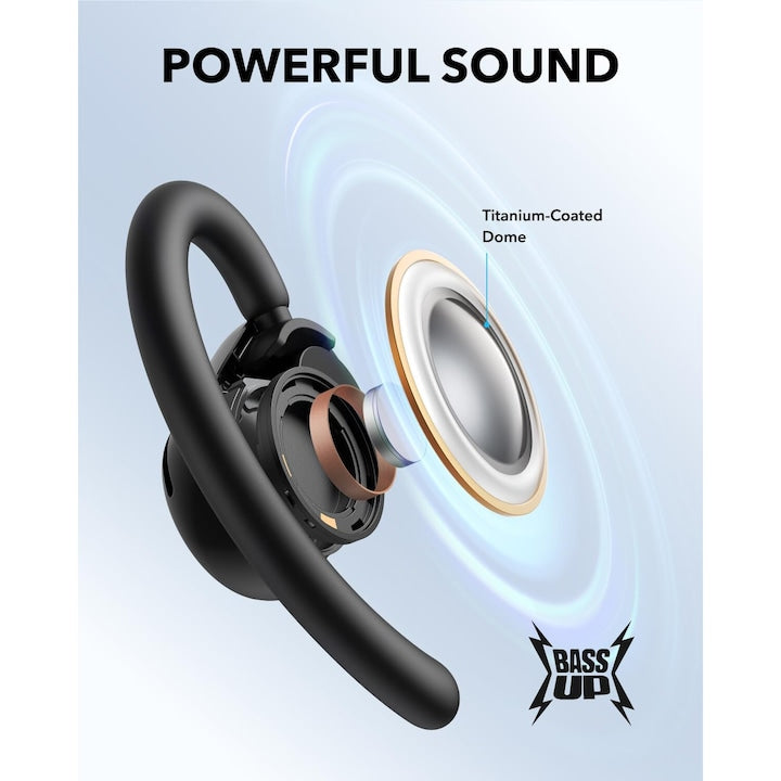 Casti wireless Open-Ear Anker Soundcore V20i, Autonomie 36 ore, IP55, Bluetooth 5.4, Negru