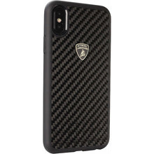 Husa iPhone X Lamborghini Carbon Fiber, Negru