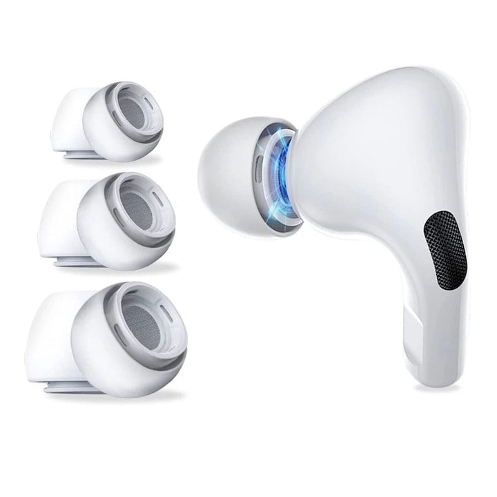 Dopuri Techsuit ET1 pentru Apple AirPods Pro Series, Marime XS / S / L, Albe