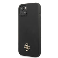 Husa Guess Metal Logo pentru iPhone 13 mini, Negru