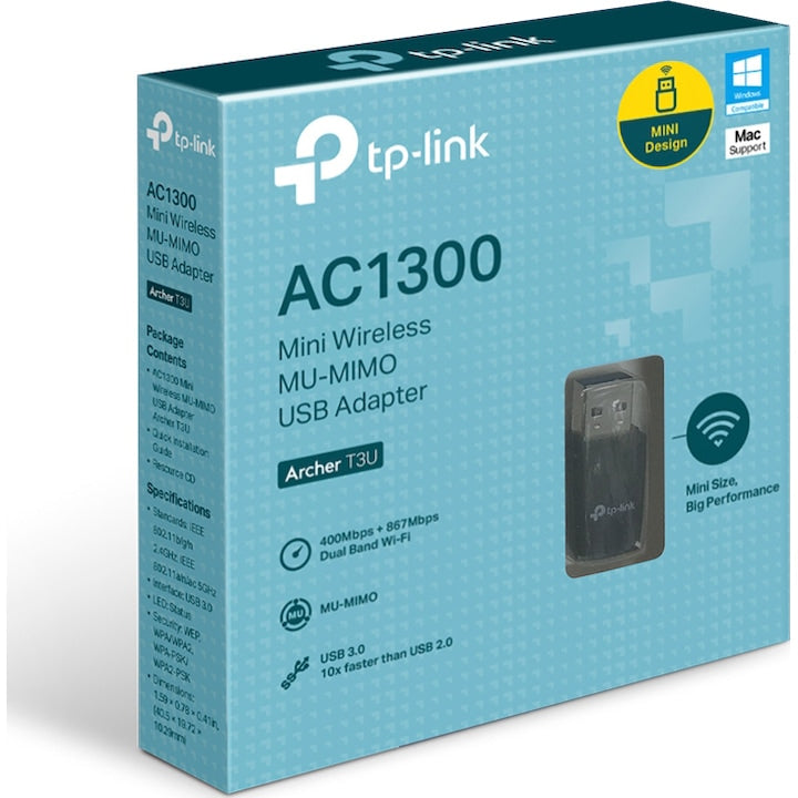 Adaptor Wireless TP-Link Archer T3U, AC1300, MU-MIMO