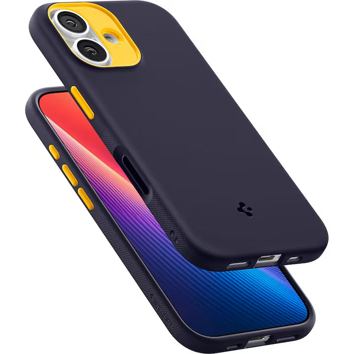Husa, Spigen Nano Pop Mag Magnet pentru iPhone 17, Albastru Marin Si Galben