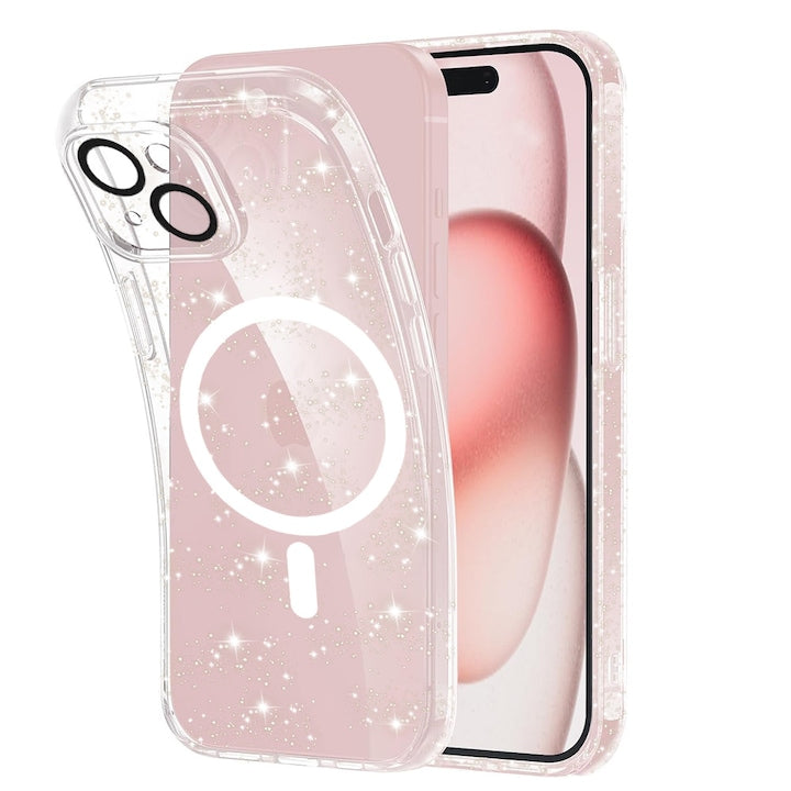 Husa MagSafe Sparkle Skin pentru iPhone 15, Transparent