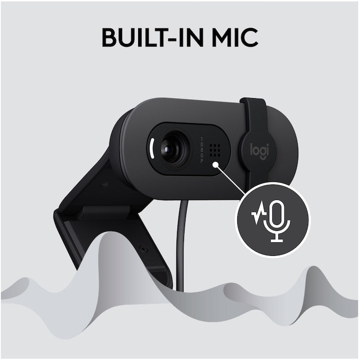 Camera Web Logitech Brio 100, Full HD, Graphite