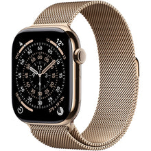 Apple Watch 11 GPS + Cellular, Carcasa Gold Titanium 46mm, Gold Milanese Loop - S/M