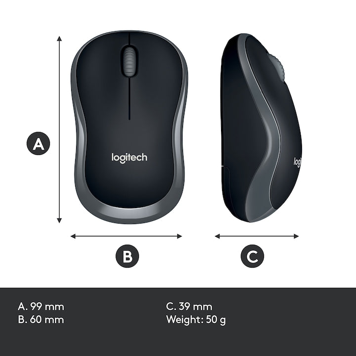 Mouse Logitech M185, USB, Swift Grey