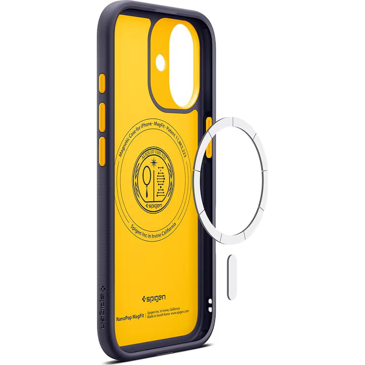 Husa, Spigen Nano Pop Mag Magnet pentru iPhone 17, Albastru Marin Si Galben