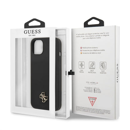 Husa Guess Metal Logo pentru iPhone 13 mini, Negru