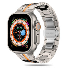 Curea Metalica Techsuit pentru Apple Watch 49/ 46/ 45/ 44/ 42mm Series, Titanium Orange