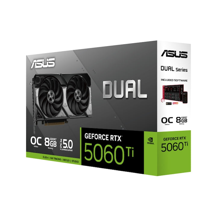 Placa video ASUS Dual GeForce RTX 5060 Ti OC 8GB GDDR7 128-bit, DUAL-RTX5060TI-O8G, Sigilata - Cutie uzata
