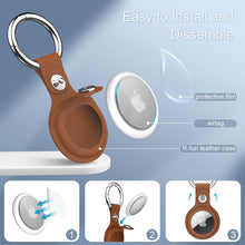 Huse de protectie set 2,  Apple AirTag, Piele ecologica