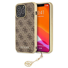 Husa pentru iPhone 13 Pro / 13 Guess 4G Charms Collection brown