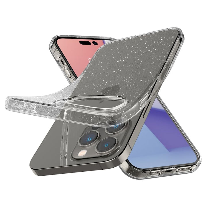 Husa Spigen Liquid Crystal Glitter pentru iPhone 14 Pro Max, Clear