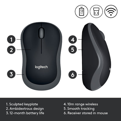 Mouse Logitech M185, USB, Swift Grey