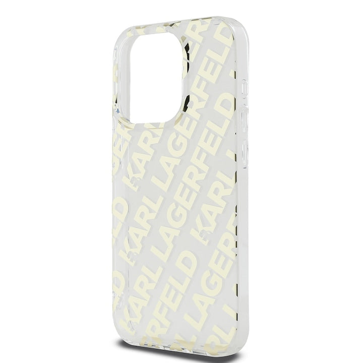 Husa Karl Lagerfeld IML Luxury, Gold Fullover Logo pentru iPhone 15 Pro