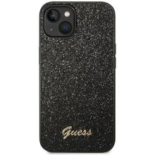 Husa de protectie Guess PC/TPU Glitter Flakes Metal Logo pentru iPhone 14 Pro, Negru