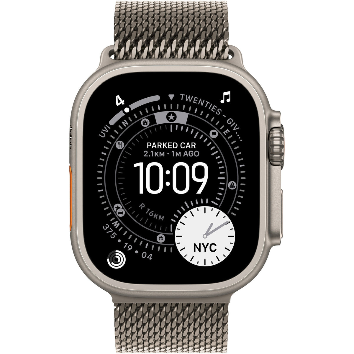 Apple Watch Ultra 3, GPS, Cellular, 49MM, Baterie 91%,Natural Titanium, Curea Millanese