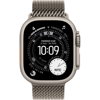 Apple Watch Ultra 3, GPS, Cellular, 49MM, Baterie 91%,Natural Titanium, Curea Millanese