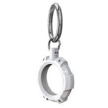 Husa Techsuit pentru AirTag cu Inel Metalic, Alb