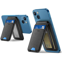 Suport telefon tip portofel ESR, HaloLock, compatibil MagSafe, piele ecologica, negru