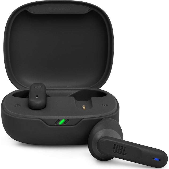 Casti audio in-ear JBL Wave 300TWS, True Wireless, Bluetooth, Deep Bass, IPX2, Touch Control, Dual Connect, Negru