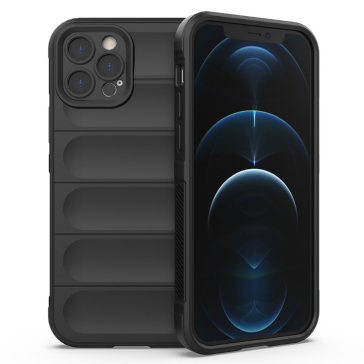 Husa Techsuit Accesorio Magic Shield pentru iPhone 12 Pro, Negru