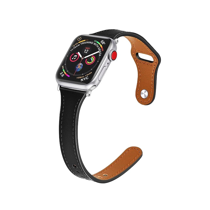 Curea dama pentru Apple Watch 1/2/3/4/5/6/7/8/SE/SE 2 (38/40/41mm) Techsuit Watchband (W033) Black
