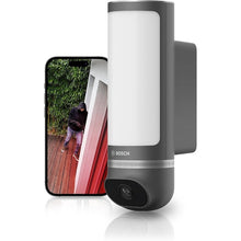 RESIGILAT: Camera supraveghere exterior Bosch Smart Home II, Full HD 1080p, alarma integrata, lumina de design, compatibila Alexa, antracit
