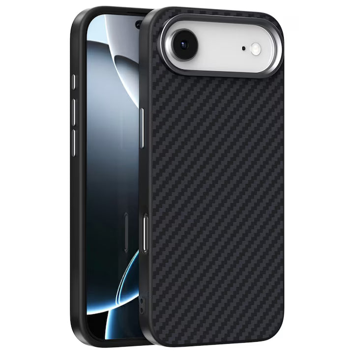 Husa pentru Apple iPhone 17 Air, Material de Tip Kevlar, TPU, Incarcare de tip MagSafe, Rezistent la socuri, Protectie Eficienta, Anti-Alunecare, Ultra-Slim, Anti-Zgarieturi, Foarte Usoara, Negru