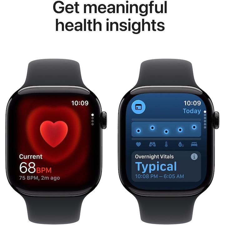 Apple Watch 11 GPS + Cellular, Carcasa Jet Black Aluminium 46mm, Black Sport Band - M/L
