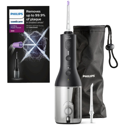 RESIGILAT: Irigator bucal tip dus bucal Philips Sonicare HX3826/33 cu tehnologie QuadStream, portabil, 2 moduri de curatare, 3 niveluri de intensitate , include 2 x capete de curatare si 1 x husa trasport, negru