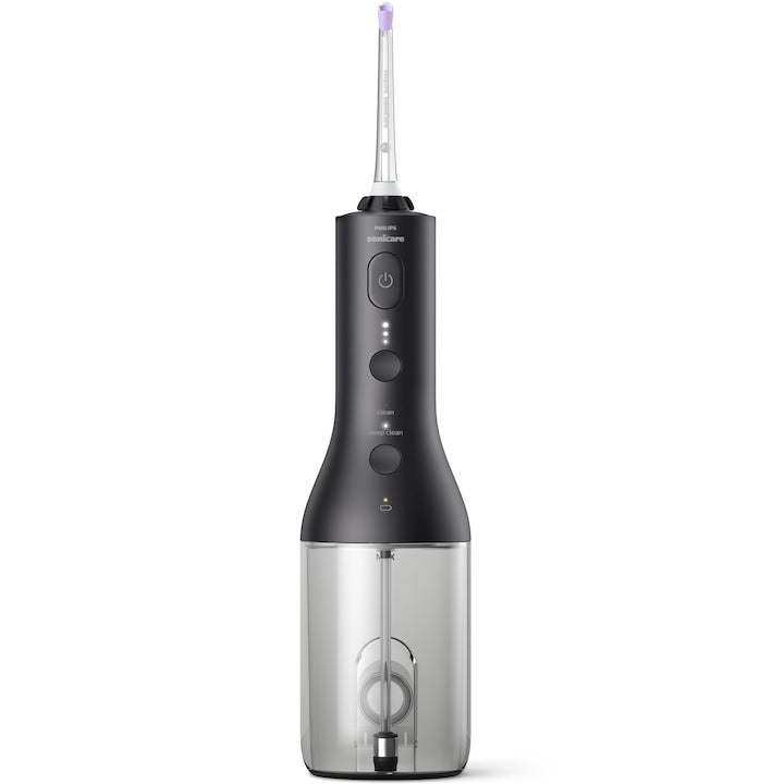 RESIGILAT: Irigator bucal tip dus bucal Philips Sonicare HX3826/33 cu tehnologie QuadStream, portabil, 2 moduri de curatare, 3 niveluri de intensitate , include 2 x capete de curatare si 1 x husa trasport, negru