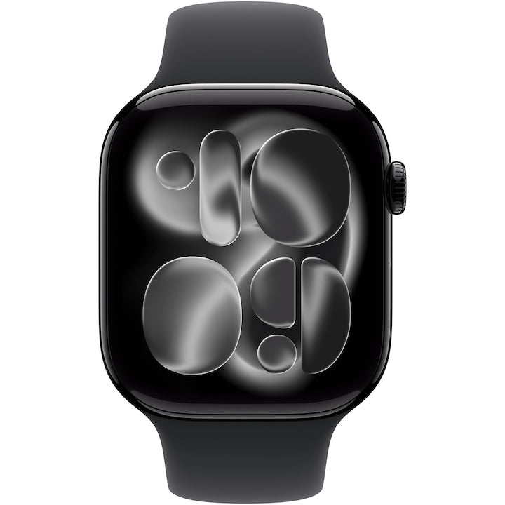 Apple Watch 11 GPS + Cellular, Carcasa Jet Black Aluminium 46mm, Black Sport Band - M/L