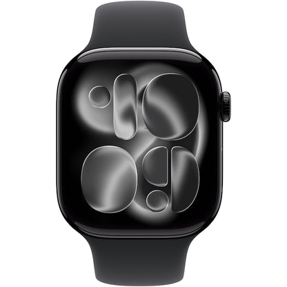 Apple Watch 11 GPS + Cellular, Carcasa Jet Black Aluminium 46mm, Black Sport Band - M/L