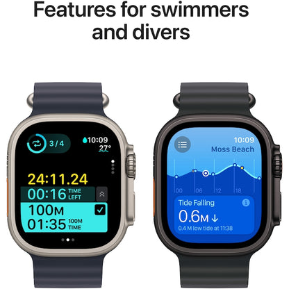 Apple Watch Ultra 3, GPS, Cellular, Carcasa Black Titanium 49mm, Dark Green Alpine Loop - Medium/Large