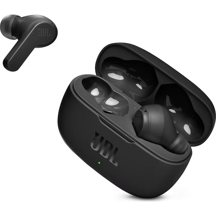 Casti audio in-ear JBL Wave 200TWS, True Wireless, Bluetooth, Deep Bass, IPX2, Touch Control, Negru