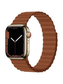 Curea DEVIA APPLE WATCH 42/44/45MM SPORT3 SILICONE STRAP SADDLE BROWN