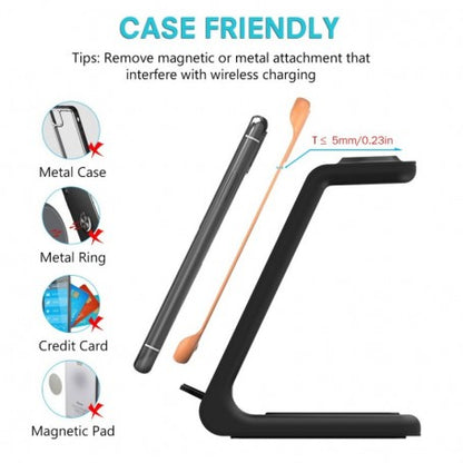 Statie de Incarcare pentru Telefon si Ceas - Techsuit (T3) - Black